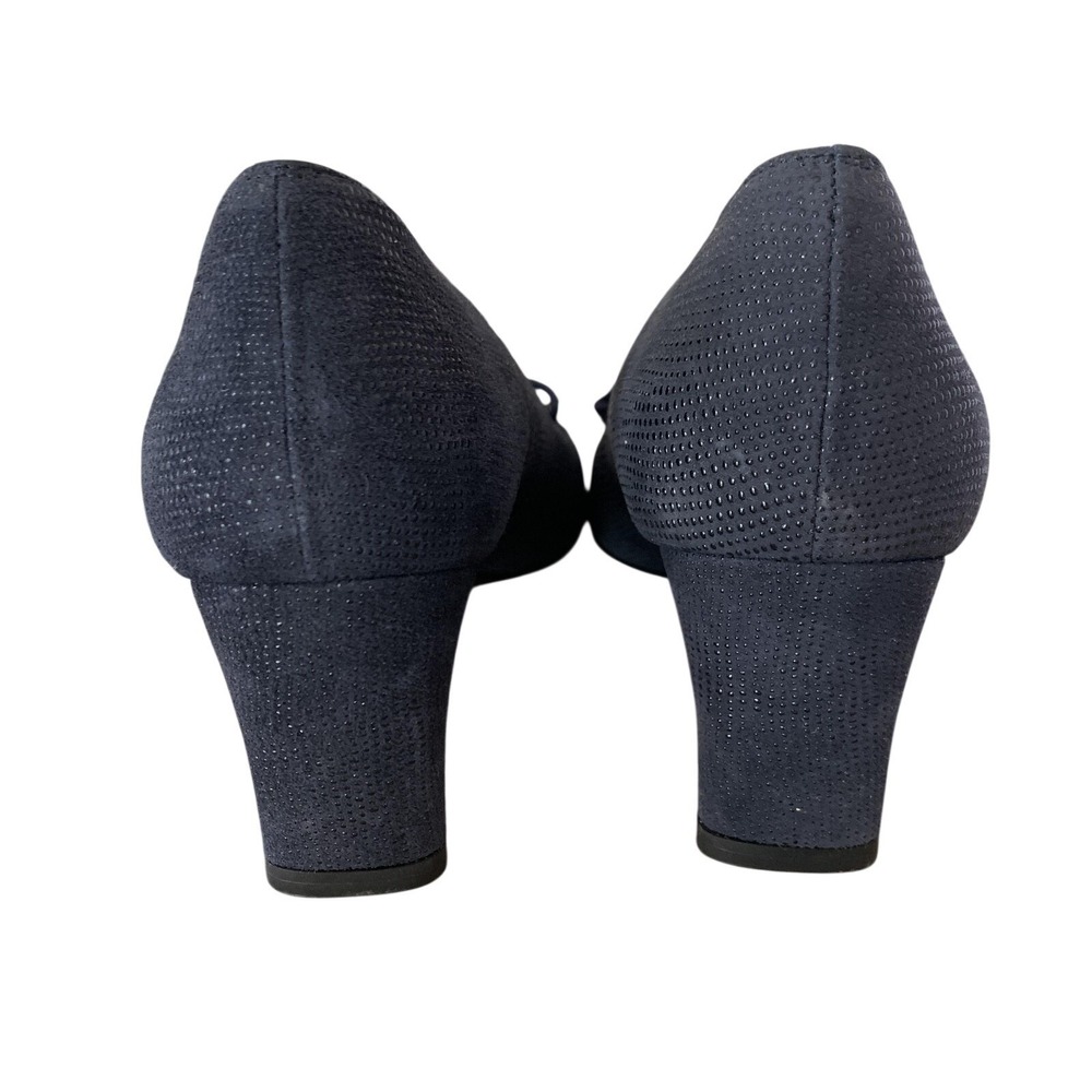Stuart Weitzman Navy Blue Suede Ghillie Lace-Up Pumps Women's Size 8M - Picture 3 of 15